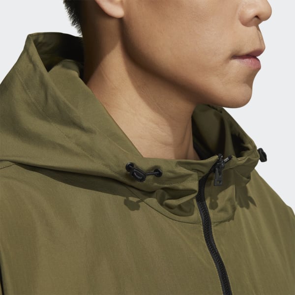 Olive green deals adidas windbreaker