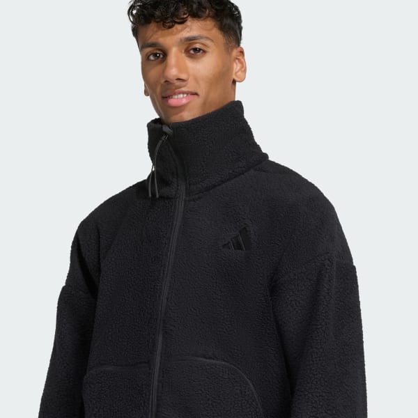 adidas City Tech High Pile Fleece Full-Zip Jacket - Black | Free