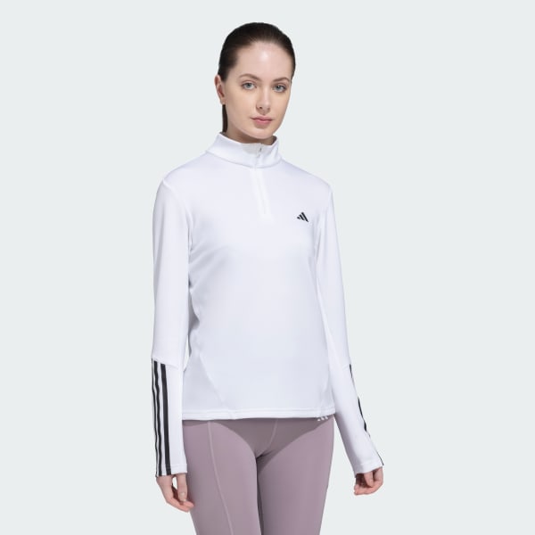 White HYPERGLAM TRAINING QUARTER-ZIP TRACK TOP