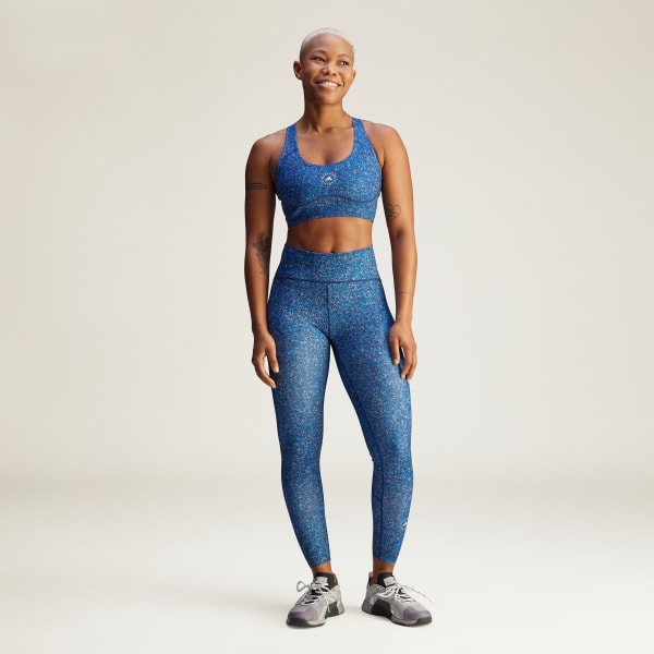 สีน้ำเงิน สปอร์ตบราซัพพอร์ตระดับปานกลางพิมพ์ลาย adidas by Stella McCartney TruePurpose Power Impact
