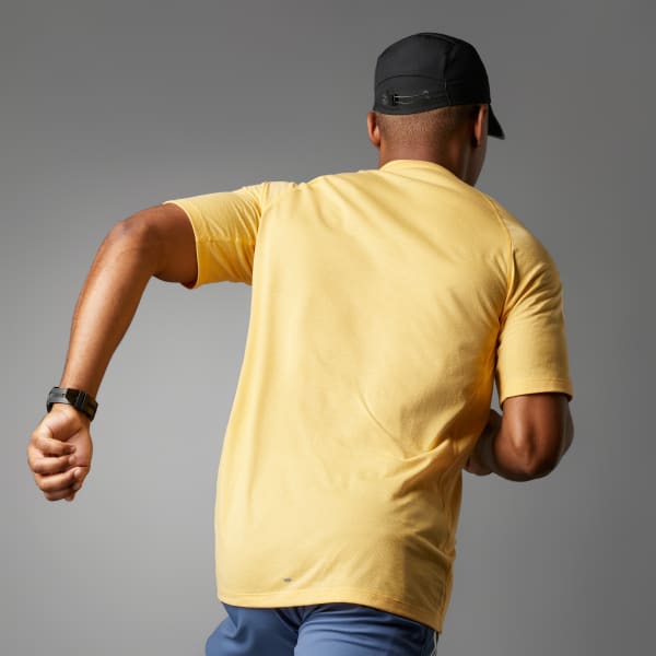 Amarillo Camiseta Own the Run 3 Rayas