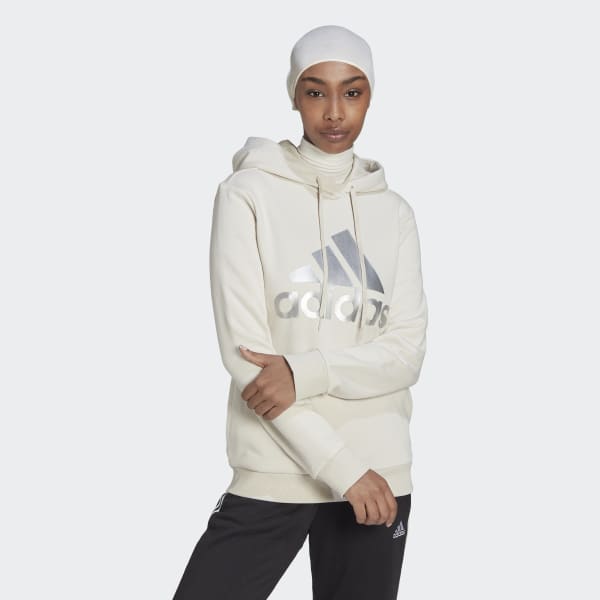 bézová Mikina s kapucňou LOUNGEWEAR Essentials Logo Fleece