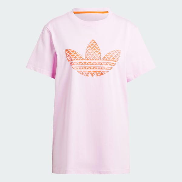Pembe Trefoil Monogram Infill Tişört