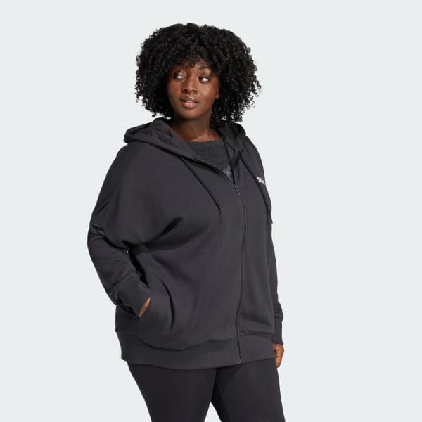 cerná Mikina Essentials Linear Full-Zip French Terry Hoodie