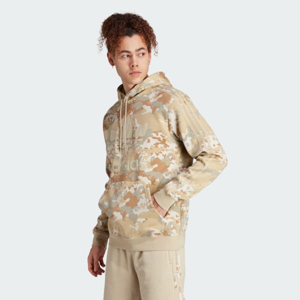 Beige Polera con Capucha Graphics Camo