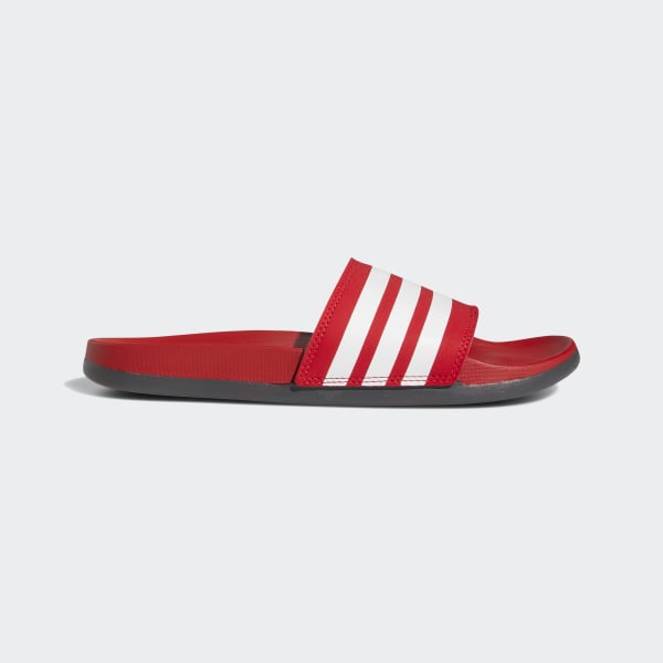 adidas red and white slides
