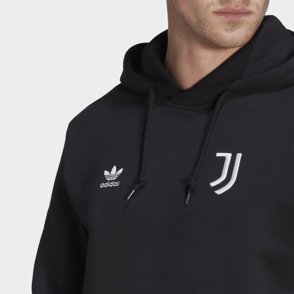 Svart Juventus Essentials Trefoil Hoodie