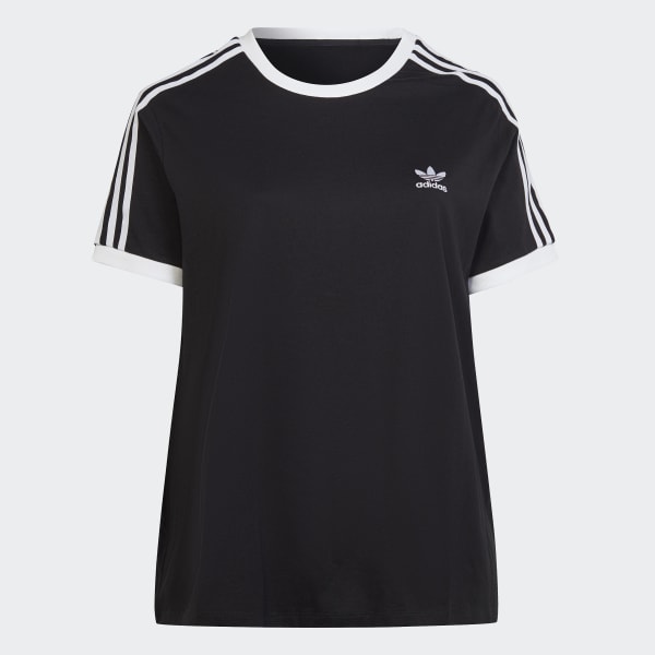 zwart Adicolor Classics 3-Stripes T-shirt (Grote Maat)