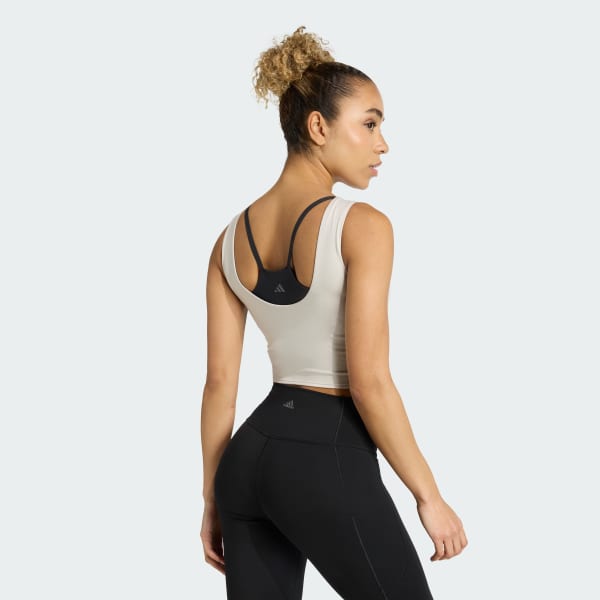 Beige Yoga Motion Tank