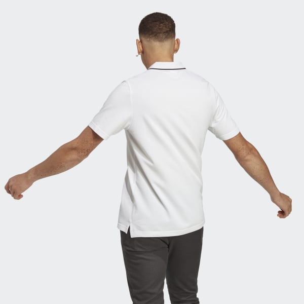adidas Essentials Piqué Small Logo Polo Shirt - White | Free Shipping ...