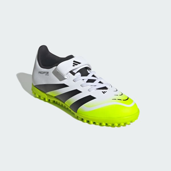 White Predator Club Hook-and-Loop Turf Boots Kids