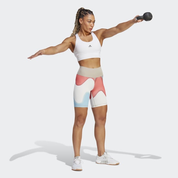 Blue adidas x Marimekko Optime Training Bike Short Tights