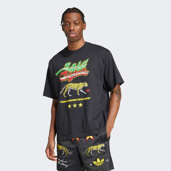Negro Polo adidas Originals Champions Estampado