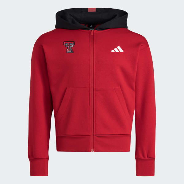 adidas Texas Tech Red Raiders Full Zip Helmet Hoodie - Red | Free