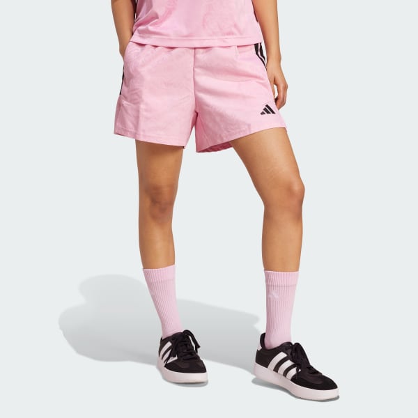Rosa Tiro x Common Goal gewebte Shorts