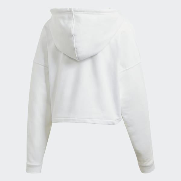 All white crop top hoodie sale