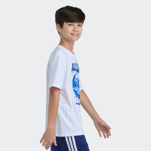 White SS SOCCER DRIP TEE