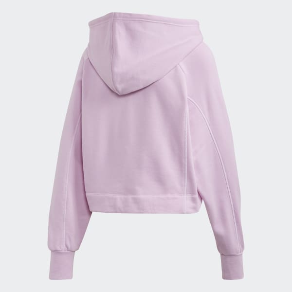 adidas originals adicolor cropped hoodie in lilac