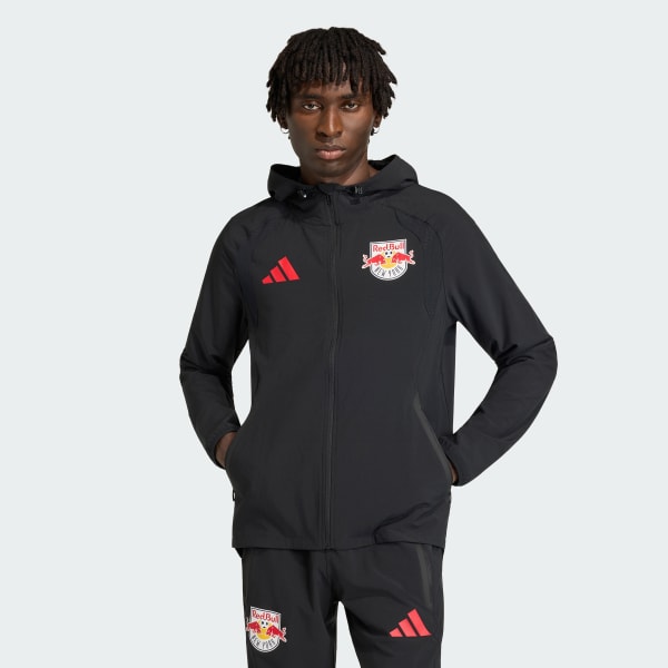 adidas Red Bull New York Tiro Travel Full Zip Windbreaker - Black