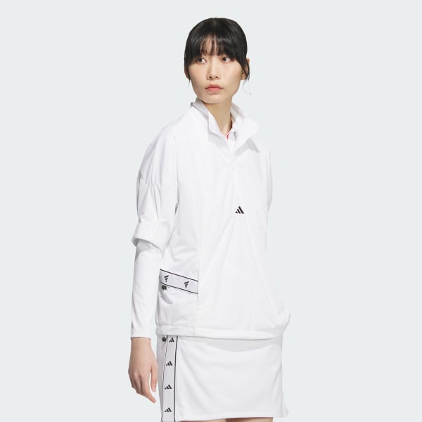 アディダス 【ゴルフ】WIND. RDY ハーフジップ半袖ウインド - ホワイト