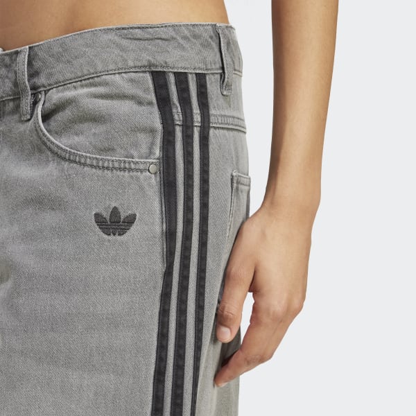 00s old adidas アディダス ストレートデニムパンツ グレー M アディダス アディカラー デニム Adilenium パンツ - グレー
