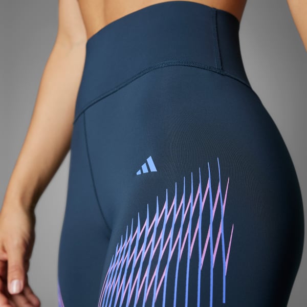 Adidas Optime Power 7 8 Leggings Aurora Ink XL Womens Training Pants