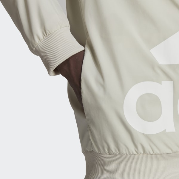 Beige AEROREADY Essentials Giant Logo Geweven Windjack UU563