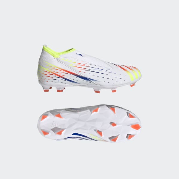 Adidas Predator Edge.3 Laceless Youth FG Soccer Cleats - White/Multi 6