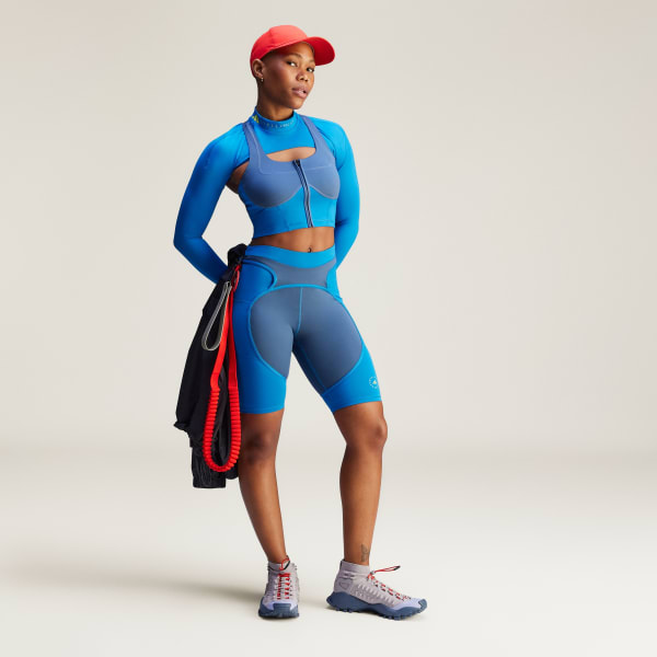 Bleu Crop top zippé bicolore adidas by Stella McCartney