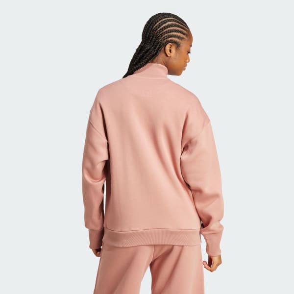 adidas ALL SZN Fleece Loose Quarter-Zip Sweatshirt - Pink
