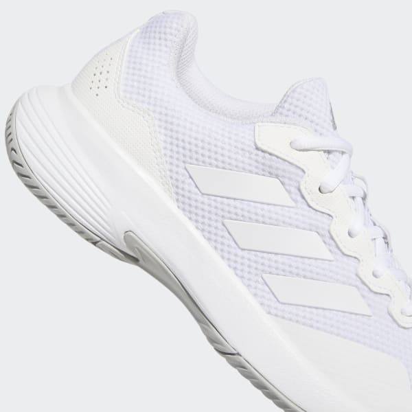 Adidas Women's GameCourt 2 Tennis Shoes, White/Silver/White / 10