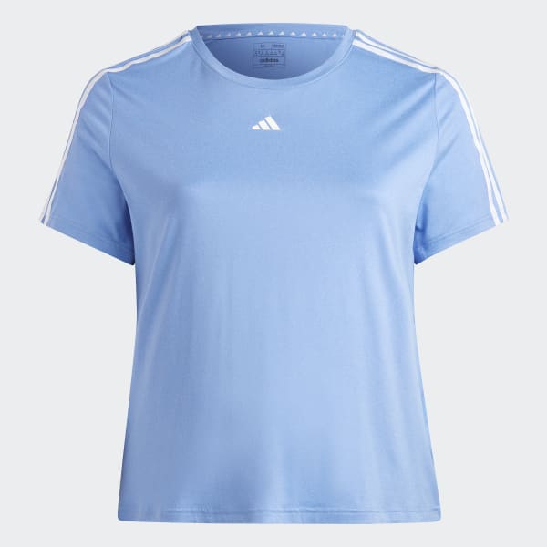 Blue AEROREADY Train Essentials 3-Stripes Tee (Plus Size)