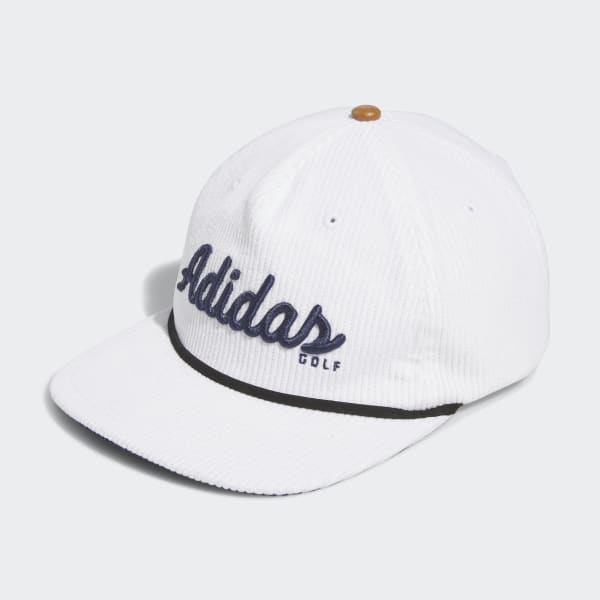 Λευκό Corduroy Leather Five-Panel Rope Hat