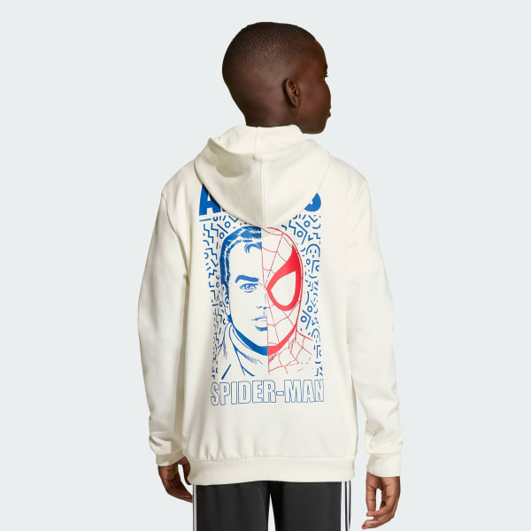 White ADIDAS MARVEL SPIDER-MAN HOODED SWEAT