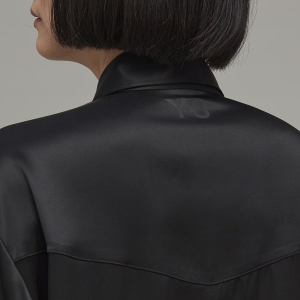 Czerń Y-3 Classic Tech Silk Shirt Dress QF679