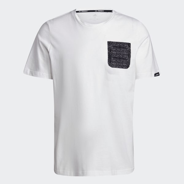 Blanco Polera Terrex Pocket Estampada