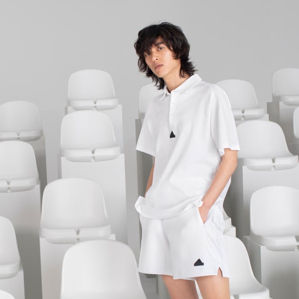Branco Camisa Polo Premium adidas Z.N.E.