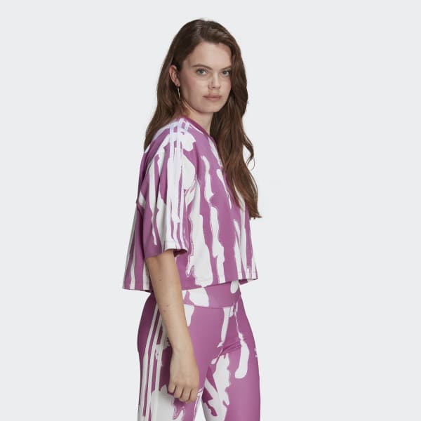 Fioletowy Thebe Magugu Allover Print Crop Tee