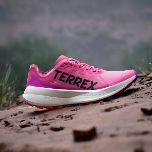 Pink Terrex Agravic Speed Trail Running Shoes