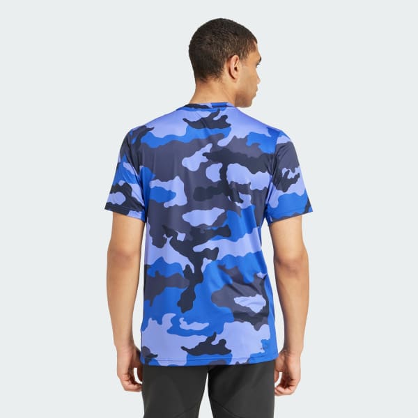 Azul Camiseta Estampada Train Essentials Camo