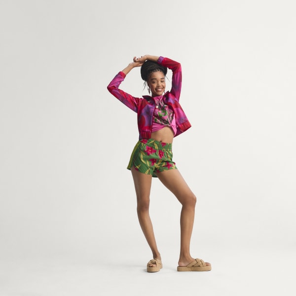 Rosa jaqueta adidas x FARM RIO HOUSE OF TIRO