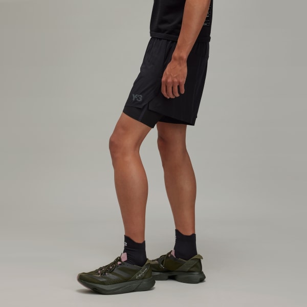 adidas Y-3 Running Shorts with Tights - Black | Free