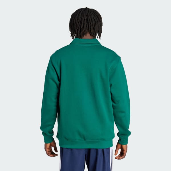 Yesil Varsity Loose Yarım Boy Fermuar