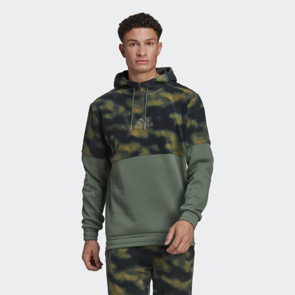 Zielony Polar Fleece Nature Hoodie D5804