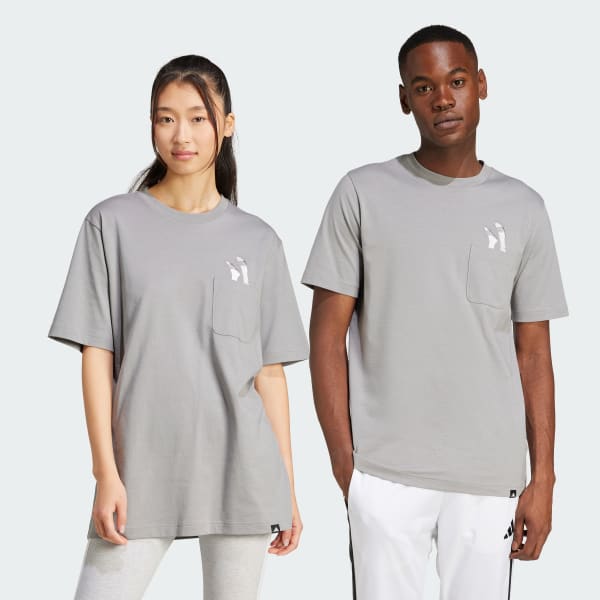 Grey Lounge Slides Graphic Pocket Tee