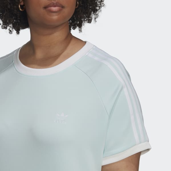 Azul T-shirt Justa 3-Stripes Adicolor Classics (Plus Size) KA107