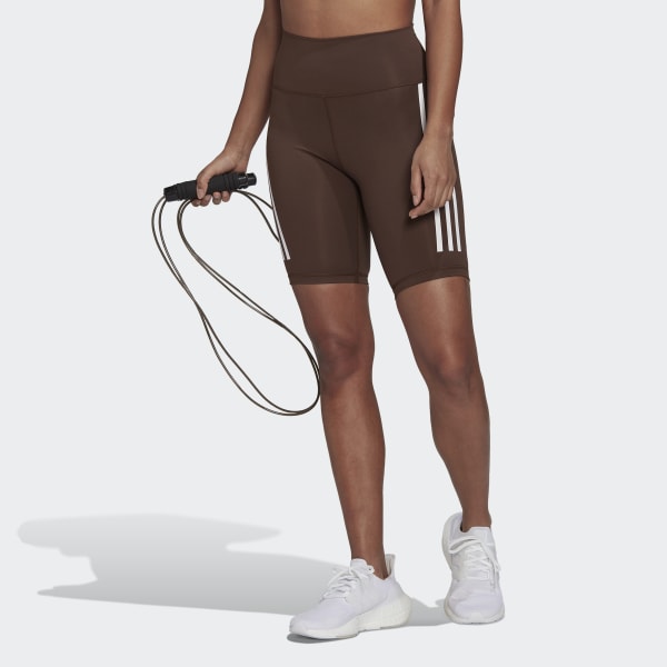 hnedá Legíny Optime TrainIcons 3-Stripes Bike Short