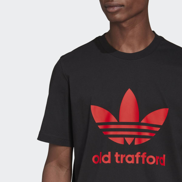 Black Old Trafford Trefoil Tee ZK982