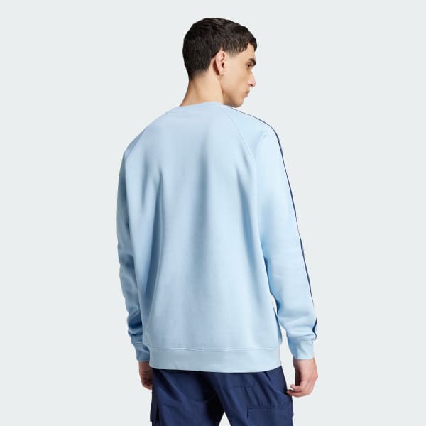 Bleu Sweat-shirt ras du cou 3 bandes Adicolor Classics