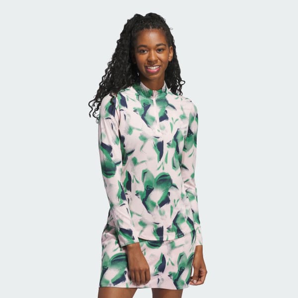 Pink Ultimate365 Printed Quarter Zip Mock